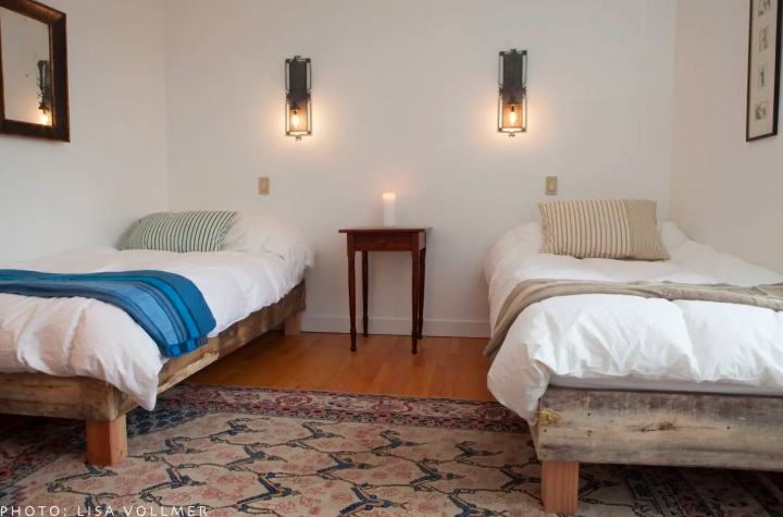 One of the shared bedrooms consisting of two twin beds. Bright, airy and clean.