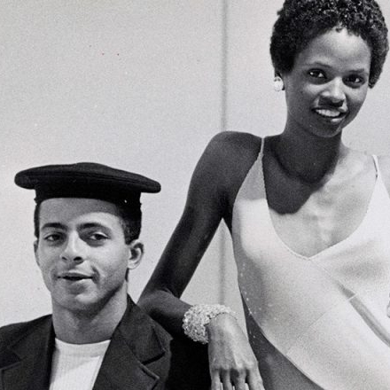 Stephen Burrows and model Jennifer Brice