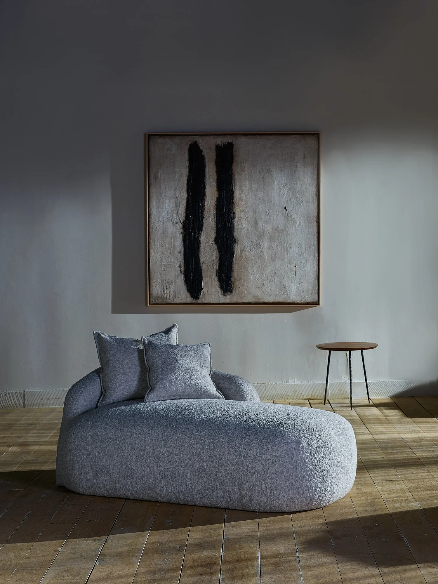 Verellen cloud sofa minimal interior daylight shadow geometry furniture photography by Dhanraj Emanuel, interiors photographer High Point North Carolina