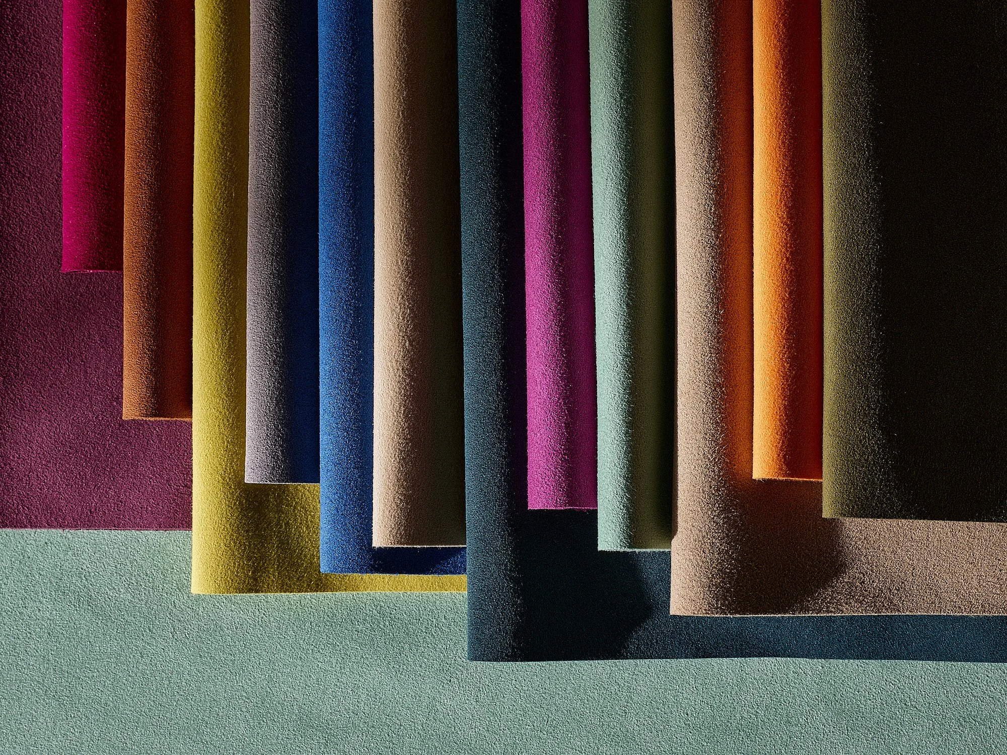 Ultrasuede fabric color range Toray International advertising photography by Dhanraj Emanuel, product photographer Greensboro NC