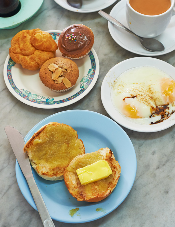 Kaya Toast at the Chin Mee Chin Coffee & Cake Shop
