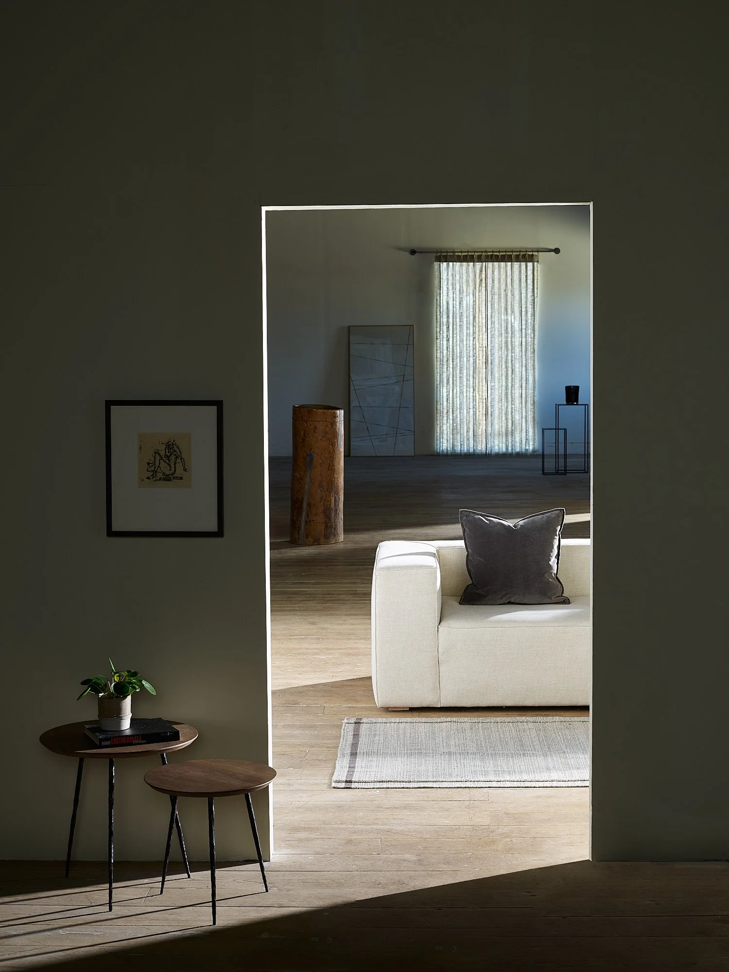 Verellen interior doorway minimal light shadow furniture lifestyle photography by Dhanraj Emanuel, interiors photographer High Point North Carolina