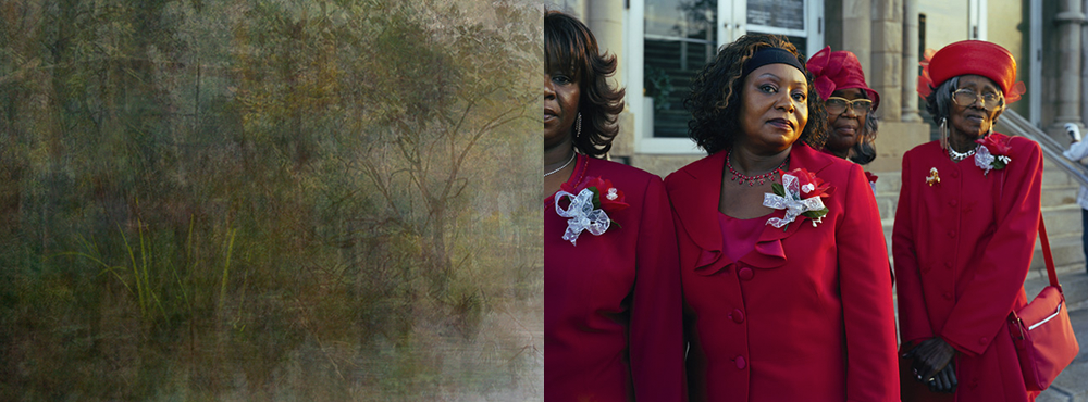 Detail of Amy Elkins, Thirteen Years out of a Death Row Sentence (River) and Paul D'Amato, Red Sunday, New Mount Pilgrim Missionary Baptist Church