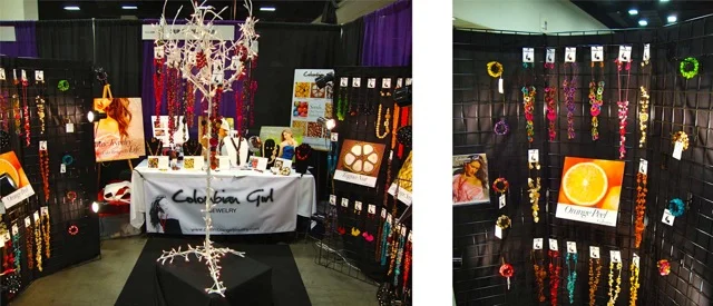 Our newest booth complete with a tree, the idea is to "pick your jewelry, straight from the vine!"