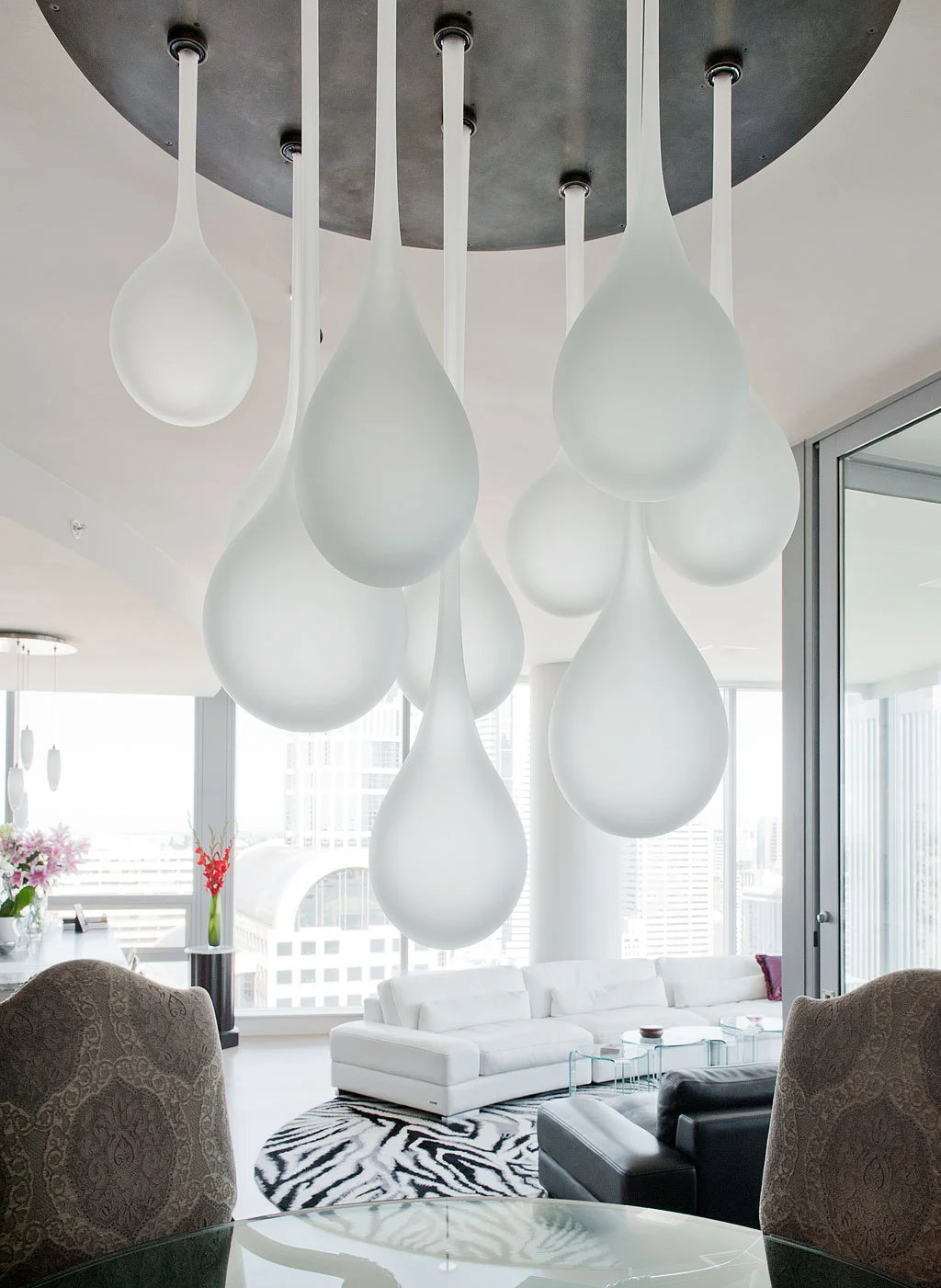 raindrop chandeliers