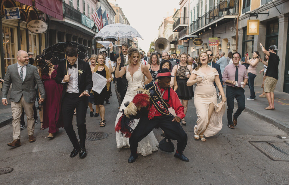 Wedding Second Line in New Orleans - The Swansons
