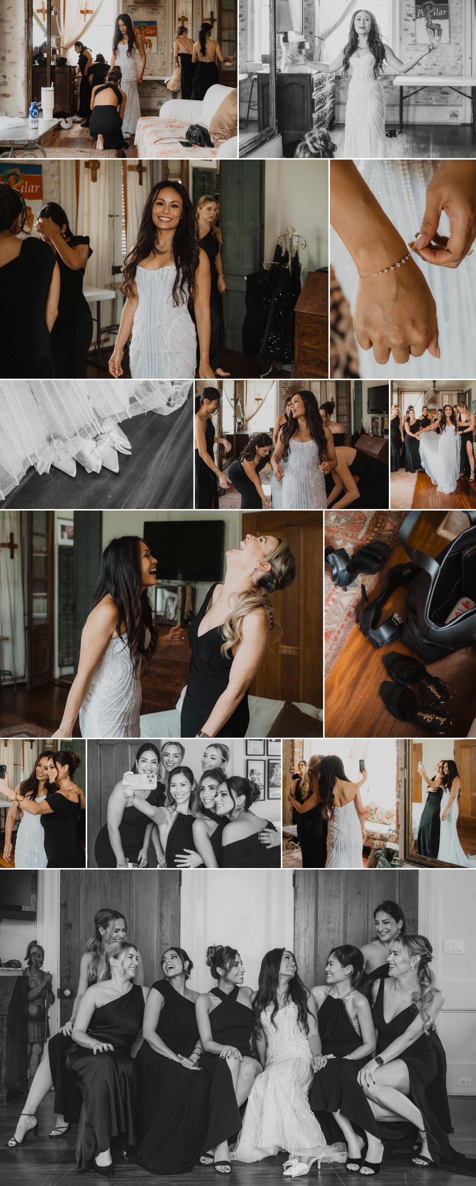 Bride getting ready at race and religious