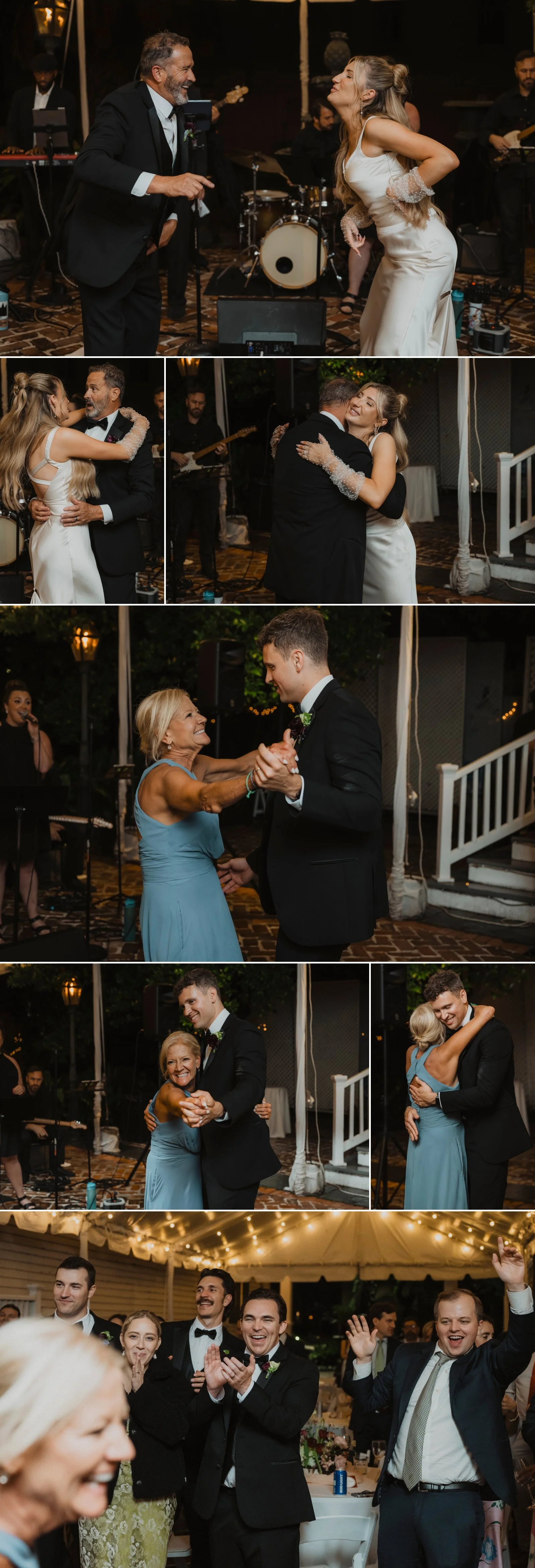 Bride and groom sharing their first dance during their Degas House wedding reception