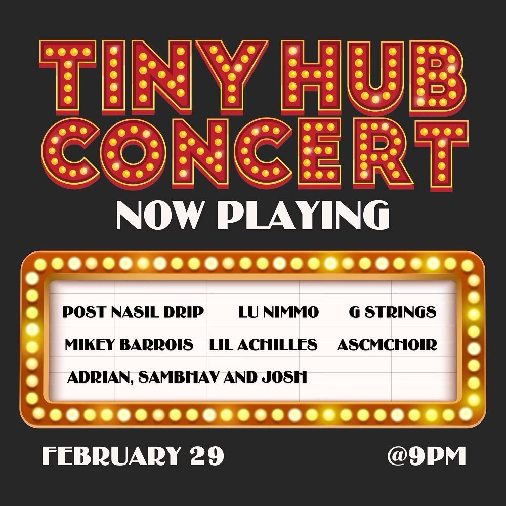 TONIGHT! stop by the hub and enjoy the talents of your fellow CMCers! (and the insane performance by ascmchoir) #seeyousoon