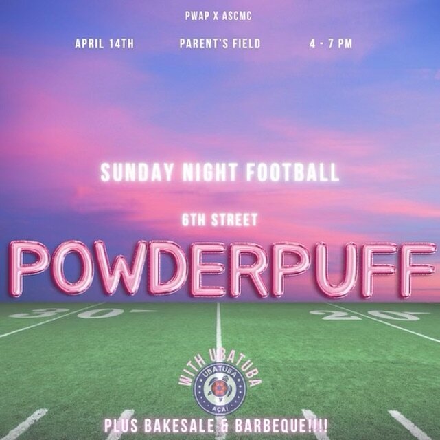 Powder Puff is Sunday 4/14 at 4pm on Parents Field !! Come support CMS against PP, in collaboration with @5cpwap to support @childrensla !