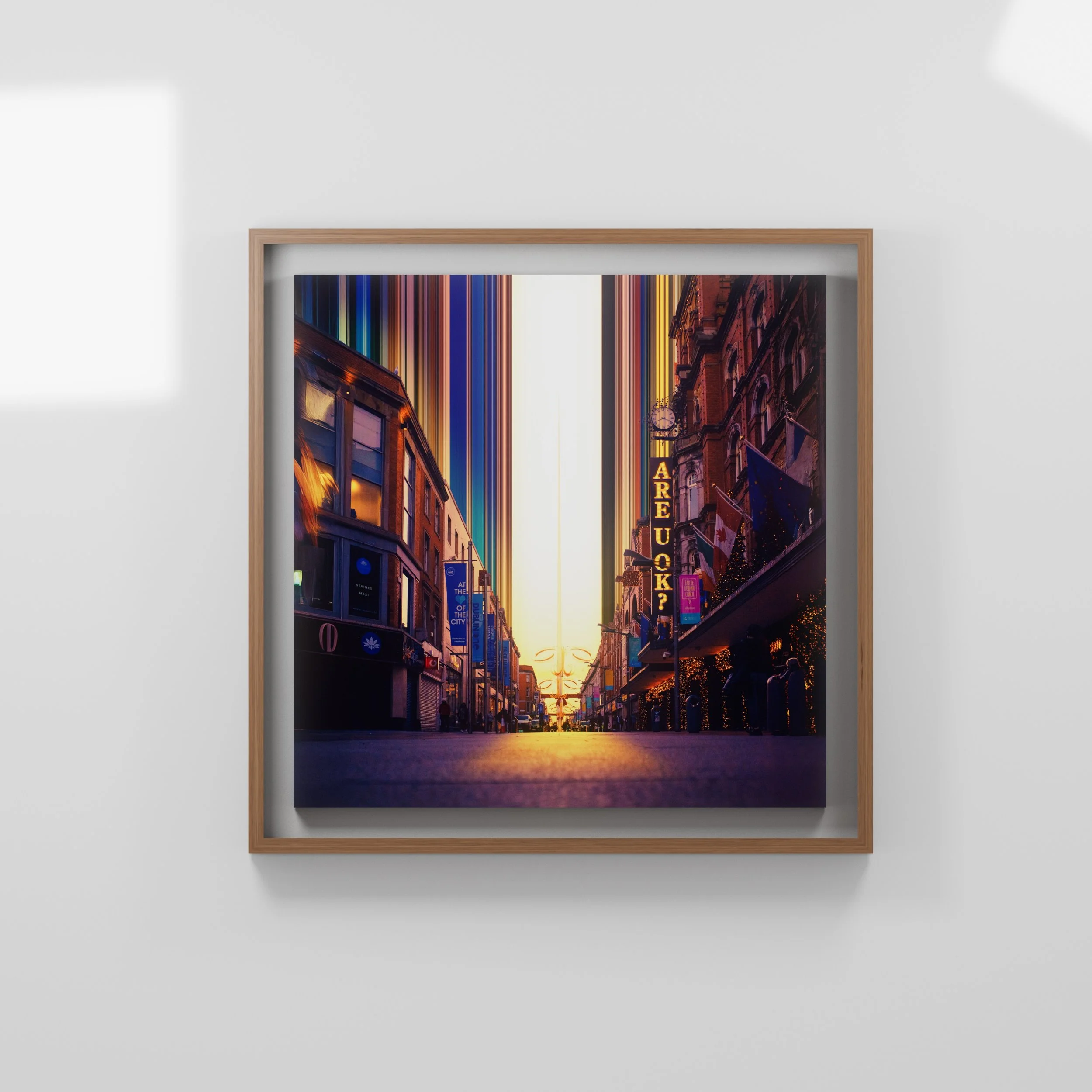 A unique print of Dublins Henry Street, featuring Arnotts Department store and the spire. Collaboration with Niall Staines.