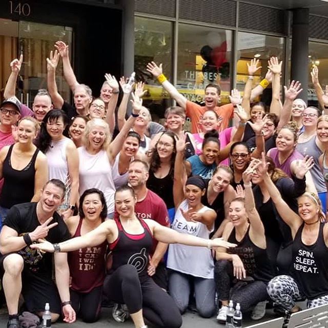 Buy a stationary bike and your life will change.
.
Only if you are open to it.
.
Thanks to #Peloton and @iamicaniwillido for once again being the conduit for the magic.
.
And to the many beautiful people, sorry that not all are pictured, for bringing open hearts and arms as always.
. 💙💥