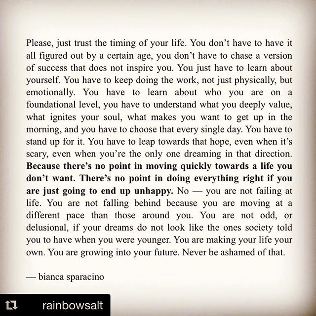 #Repost @rainbowsalt ・・・
The truth is, it isn’t always easy being the person who follows their dreams. It isn’t always easy being the person who does things differently, who chooses their own journey. It isn’t easy feeling like you are falling behind, like you are existing in a completely different lane in comparison to your peers. But instead of seeing that as a disheartening thing — you have to embrace the different lane. You have to let it motivate you.
And when it comes to following your dreams, you have to understand that it is so much more than quitting your day job and padding your life with freedom. Some of the greatest creatives and innovators in the world had day jobs. Henry Miller was a copywriter, and he hated it. But he did it because he knew that the security that came from a job allowed for him to pay for his apartment, and his food, and the writing utensils he used to pen his first novels. Maya Angelou was a cable car conductor. Vonnegut was a taxi driver. All of these greats did what they had to do in order to support themselves, but they never stopped elbowing their way into the world. They never stopped believing in their vision. They fought for it, no matter what life presented them with.
Because that’s the thing — life will happen to you. It will weather you. But it will never defeat you. You just have to know your purpose, and believe in it with ruthless conviction. You have to be your biggest fan, even when it is difficult, even when you feel like you’re not a shining example of success. You have to keep going.
So keep going. Keep going and remind yourself that there will never be a perfect time to do things differently, or to pursue something that genuinely scares you. Following your passion doesn’t work like that. It is constant work, not just physically, but mentally. You will have to do the hard things. You will break and rebuild. You will find your resilience. You will roll with every circumstance that comes up for you. You will move forward. You will push towards the person you want to be, and the life you want to live, because while following your dreams is tough — you will always be tougher. 💛