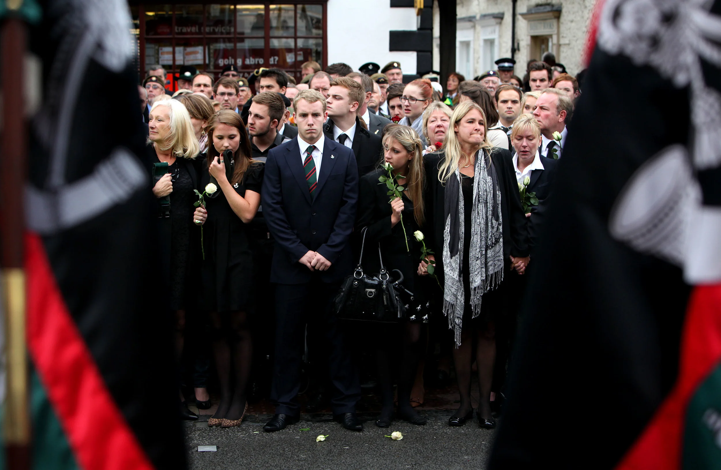  The family of Lieutenant Daniel John Clack, 24, are seen at his repatriation, the 167th - and final - repatriation of a British serviceman or woman to pass through Wootton Bassett, in Wiltshire. 