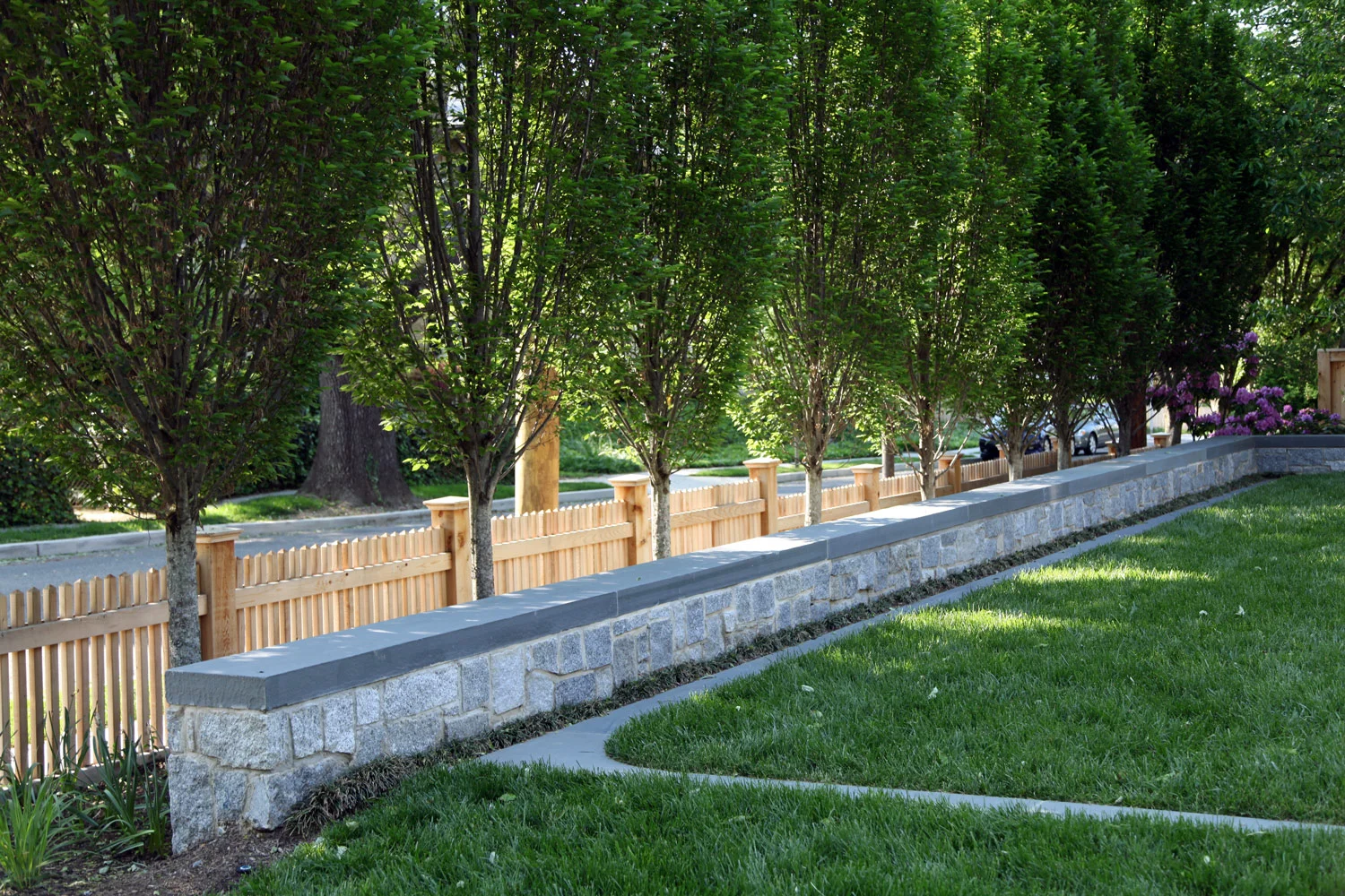 Project Location: Washington, DC (Chevy Chase) Completion: Fall 2013 General Contractor: Redux Garden & Home Project Architect: E/L Studio (garage design) Primary Material Palette: granite cobblestones, bluestone, Port Deposit granite, western red cedar, copper Photos By: Moody Landscape Architecture