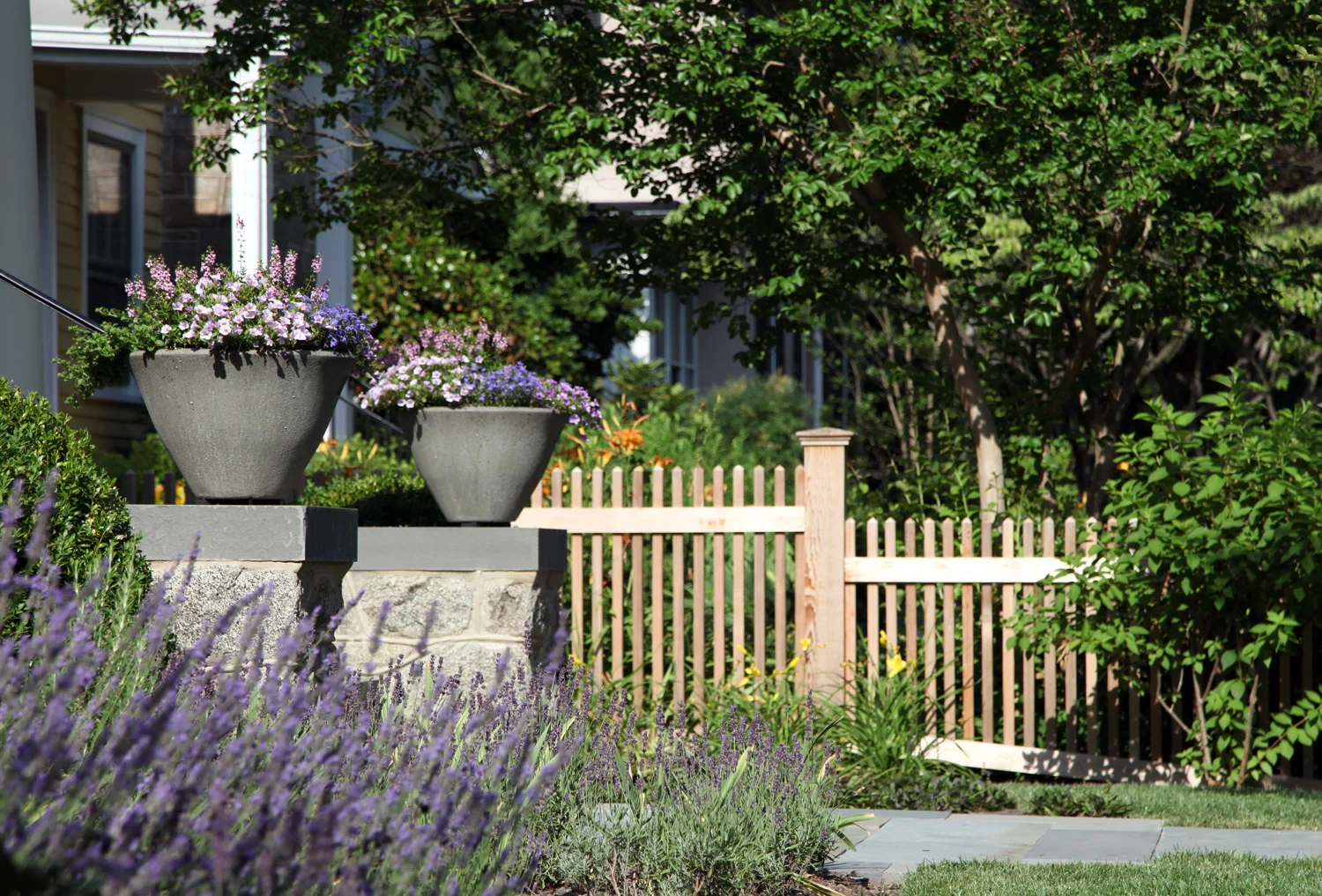 Project Location: Washington, DC (Chevy Chase) Completion: Fall 2013 General Contractor: Redux Garden & Home Project Architect: E/L Studio (garage design) Primary Material Palette: granite cobblestones, bluestone, Port Deposit granite, western red cedar, copper Photos By: Moody Landscape Architecture