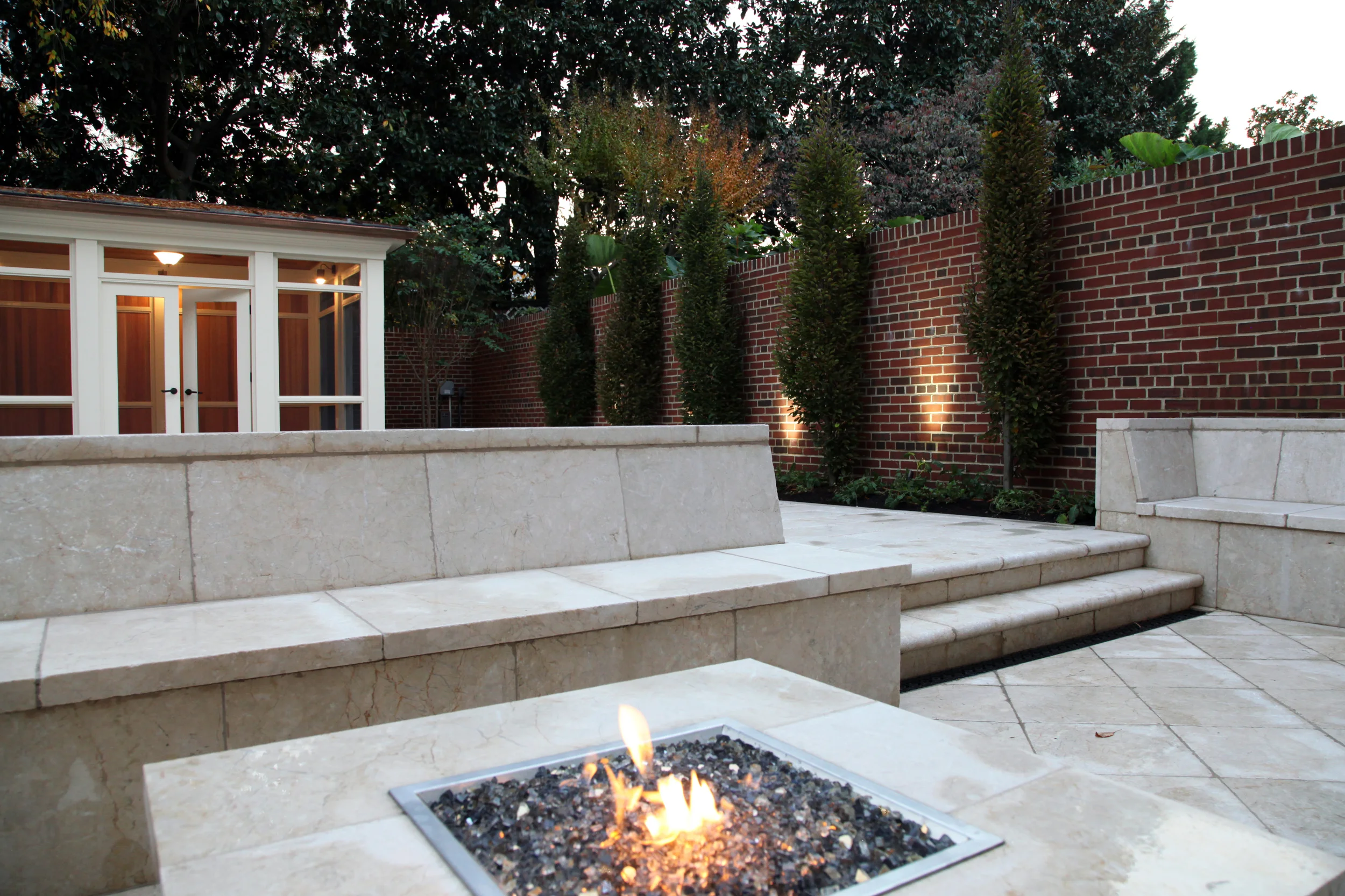 Project Location: Washington, DC (Georgetown) Completion: Summer 2015 General Contractor: OldeTowne Historic Landscape Primary Material Palette: Crema Eda marble, brick, cedar, copper Photos By: Moody Landscape Architecture