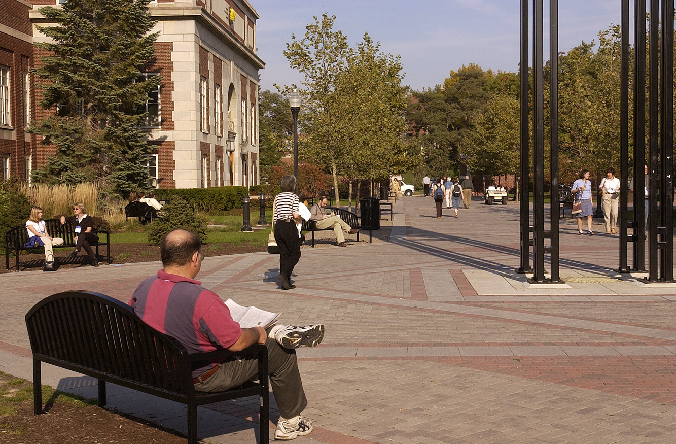   Project Location: &nbsp;Rochester, NY &nbsp; &nbsp;  Completion: &nbsp;&nbsp;2000  Primary Material Palette: &nbsp;brick, limestone, concrete pavers  Photos By: &nbsp;University of Rochester 