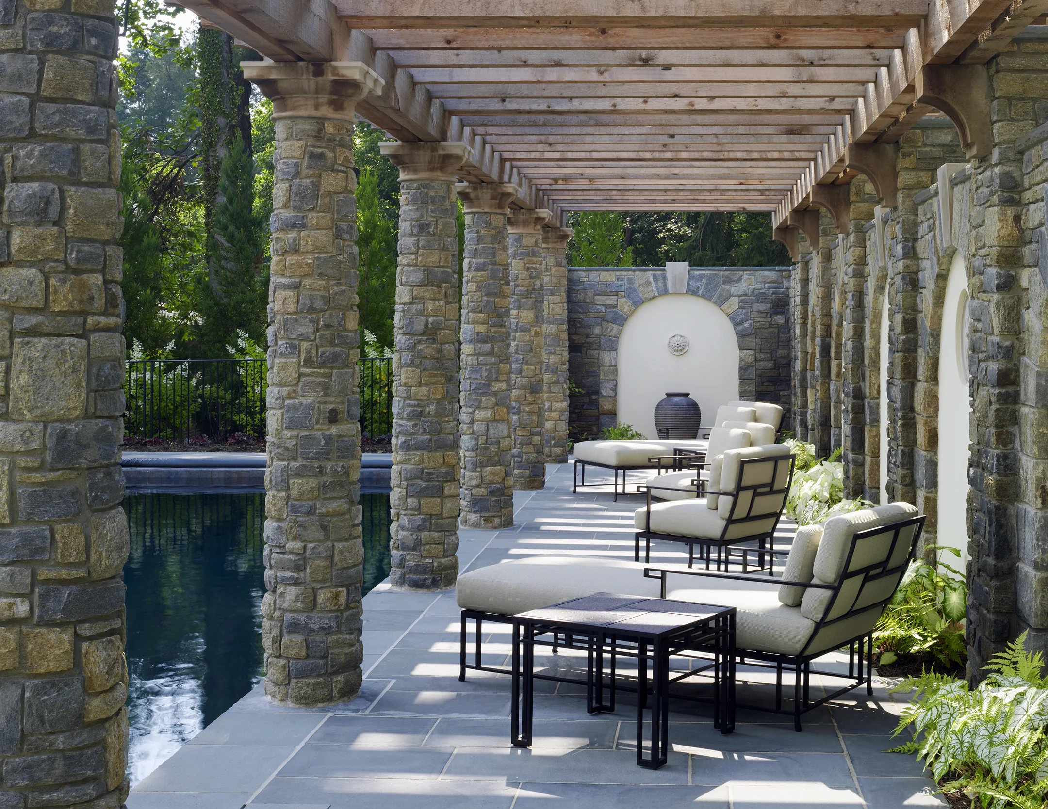 Project Location: McLean, Virginia Completion: 2008 General Contractor: Tilson Group Primary Material Palette: fieldstone, bluestone Photos By: Allen Russ