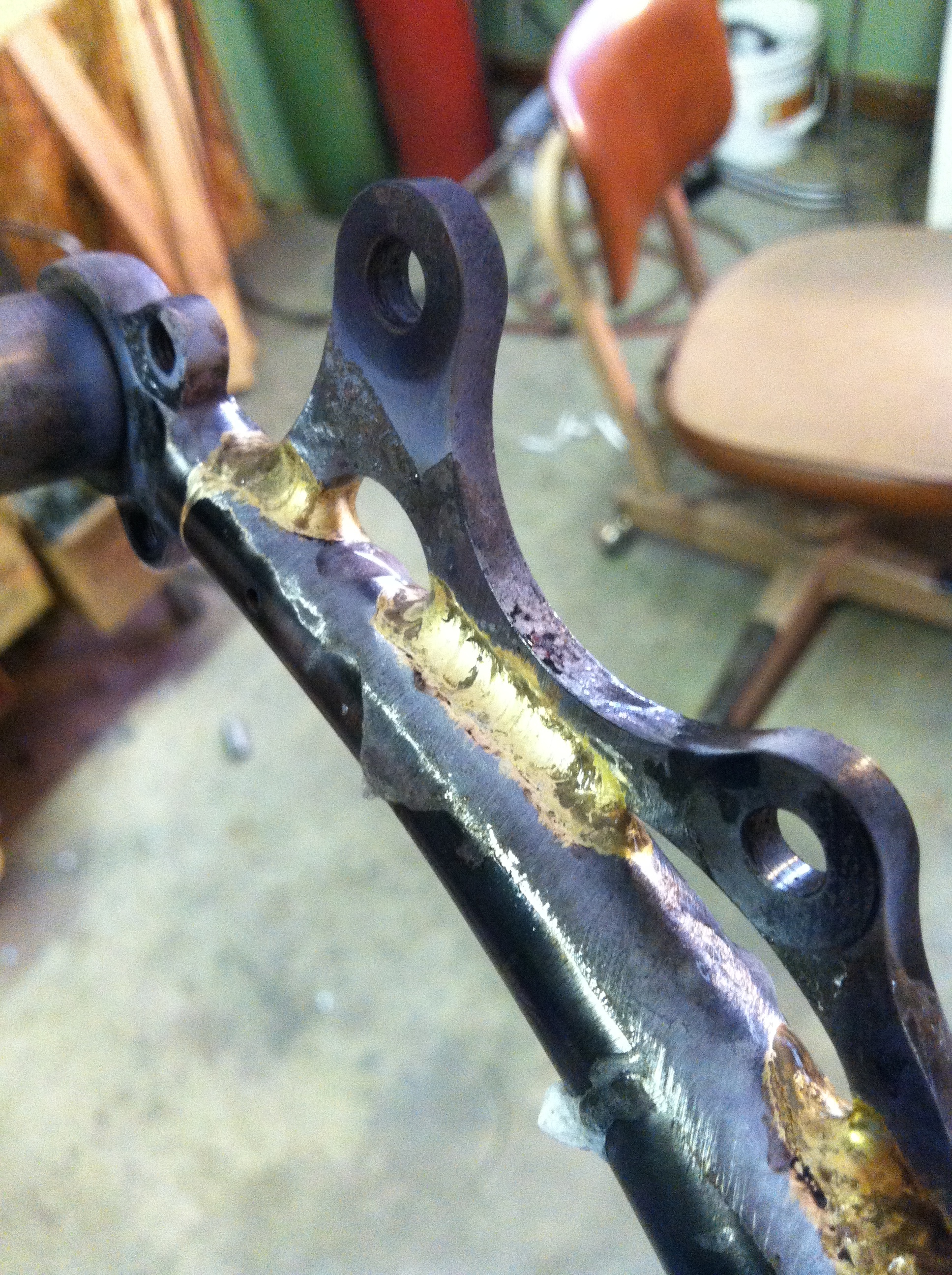 Freshly brazed disc tab.
