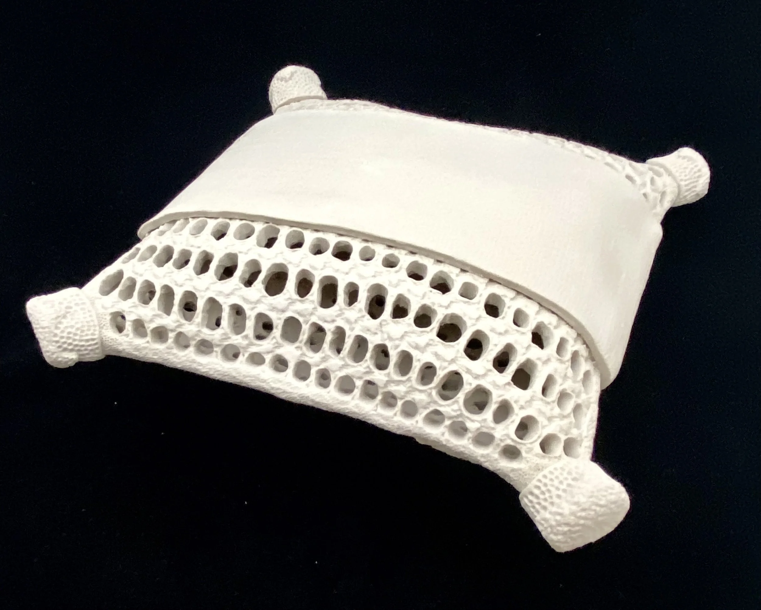 Pillow Diatom pierced sculpture, small-medium