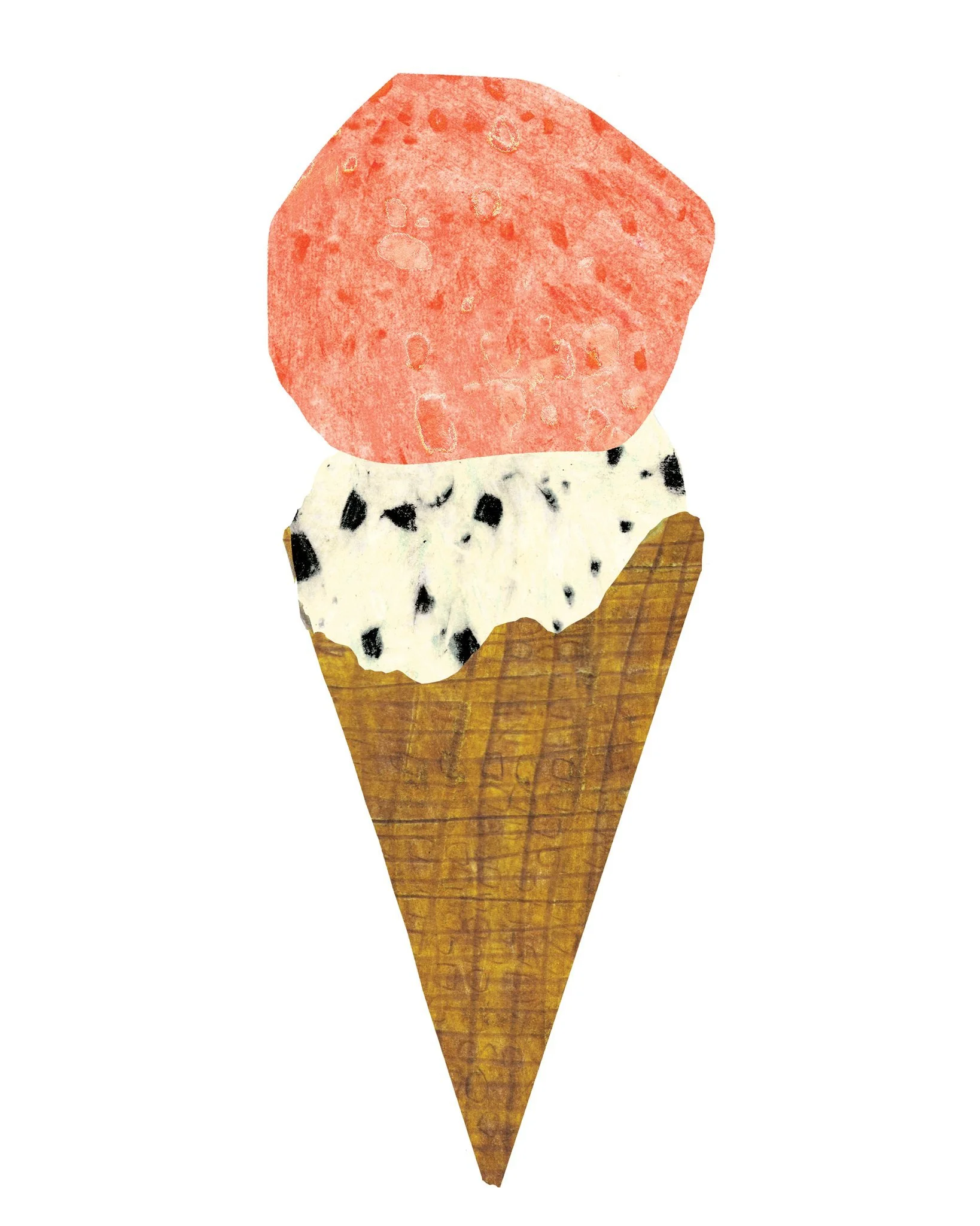Strawberry and stracciatella gelato? Felt somehow more appropriate to  post now that is less hot 🫠

#icecream #illustration #gelato
