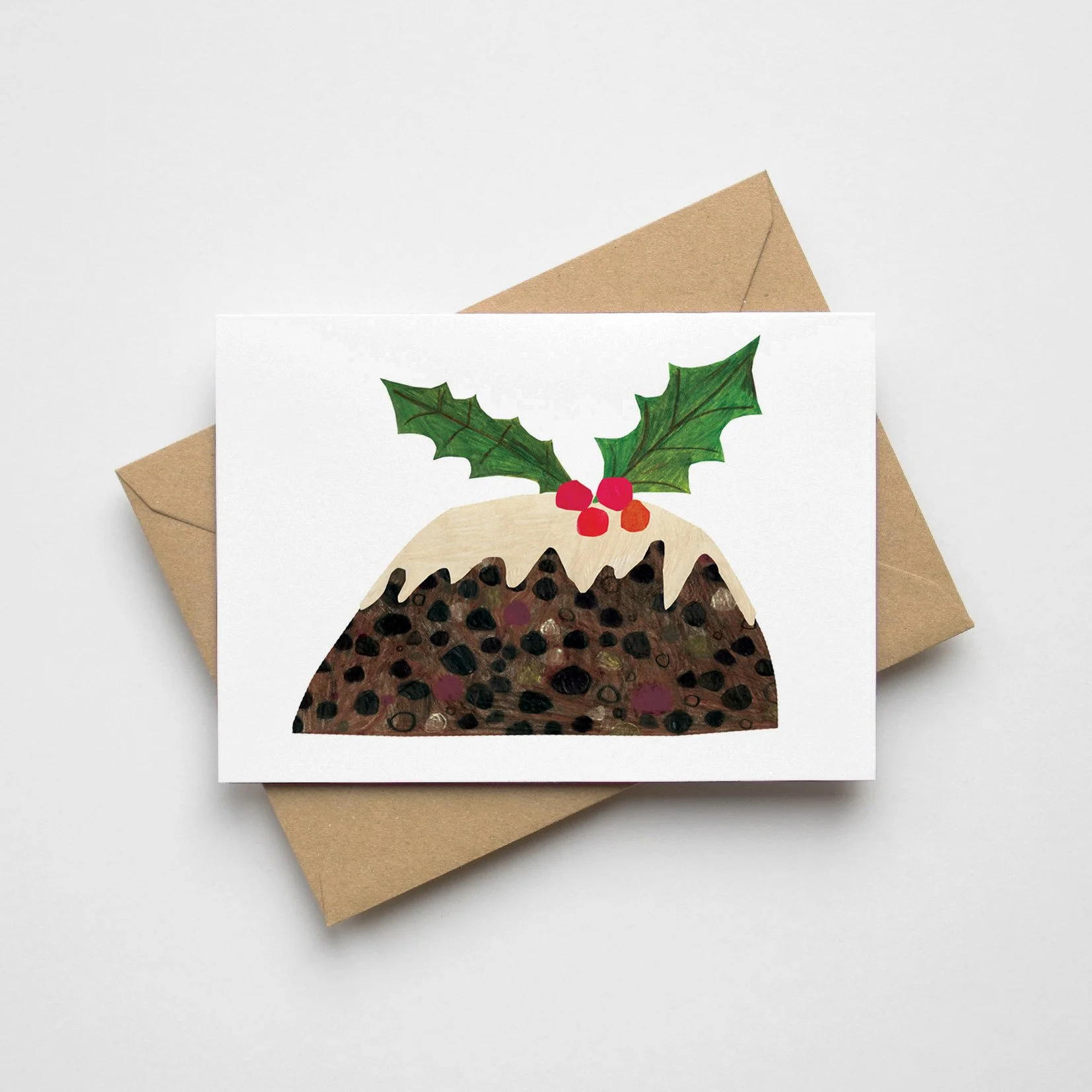 Festive Christmas Pudding Greeting Card