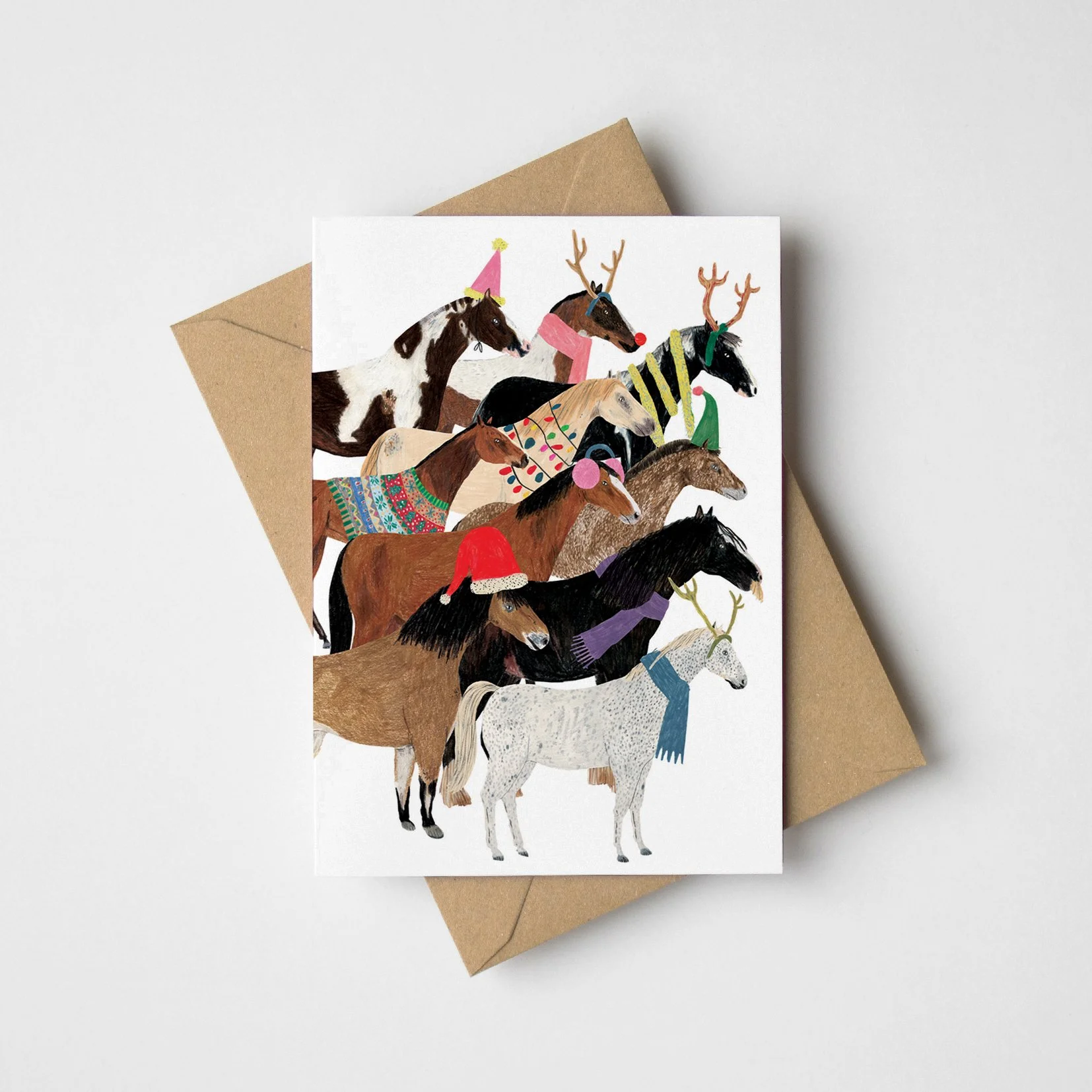 Christmas Ponies Greeting Card