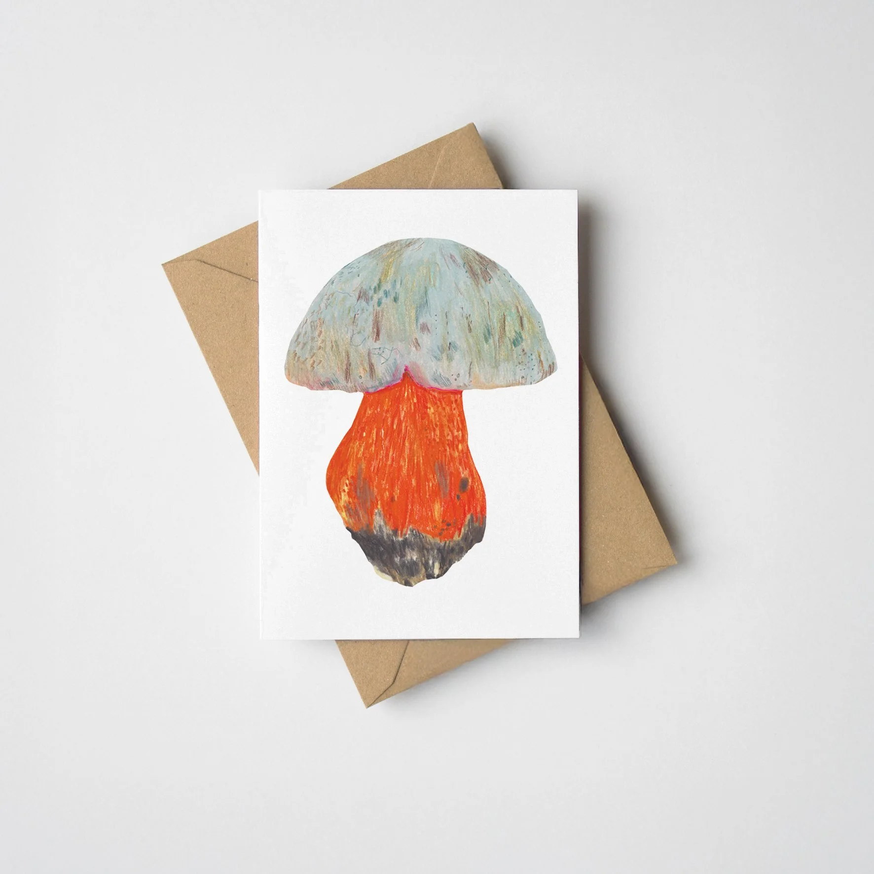Mini Devil's Bolete Mushroom Greeting Card