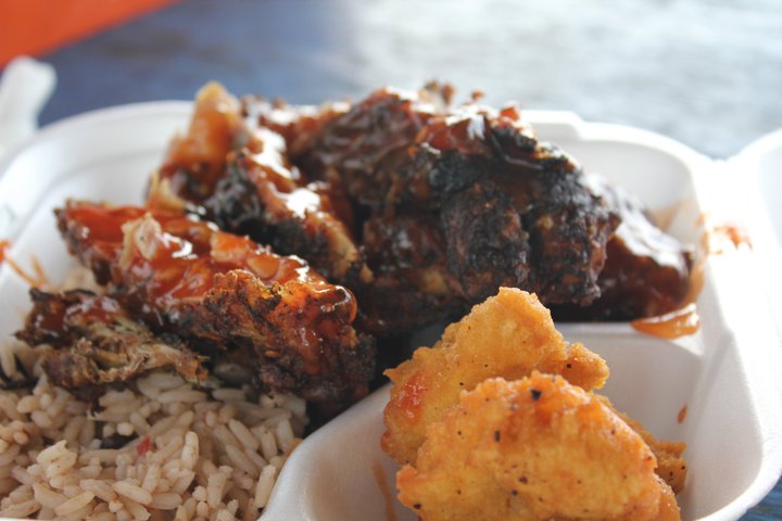 My Jerk Chicken plate from Grand Cayman