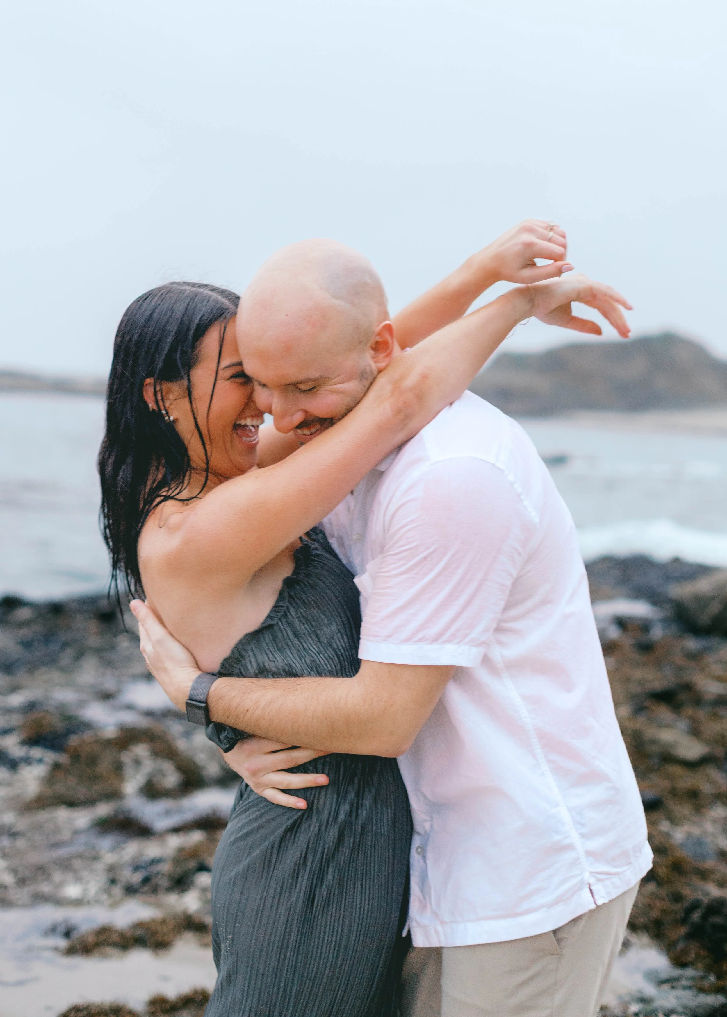 A Rainy Day Proposal at Treasure Island Beach in Laguna Beach