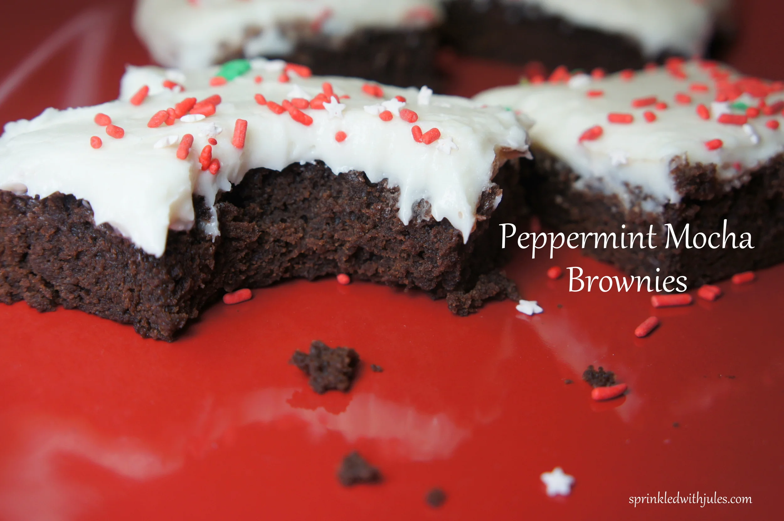   Peppermint Mocha Brownies with Cream Cheese Frosting  