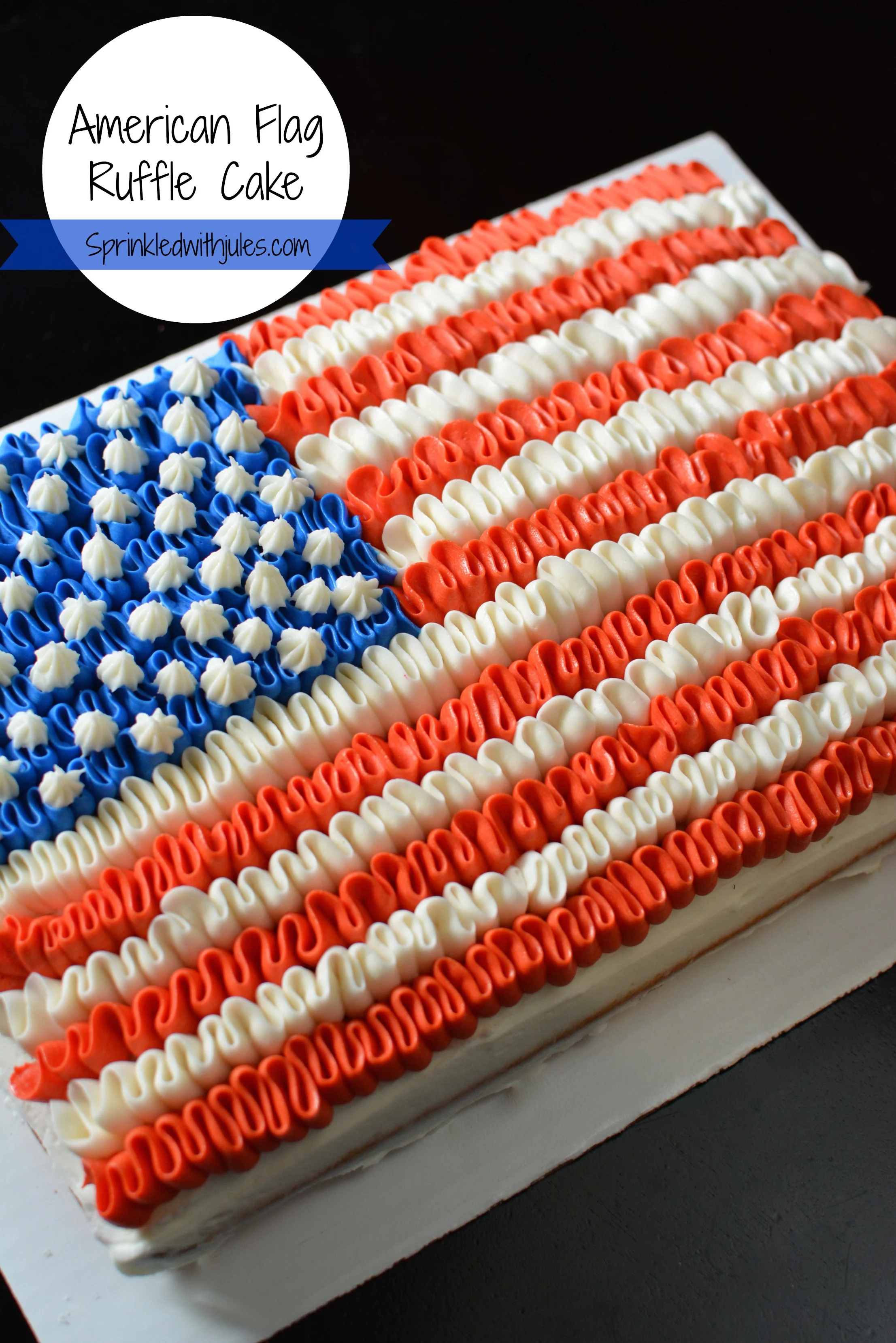   American Flag Ruffle Cake  