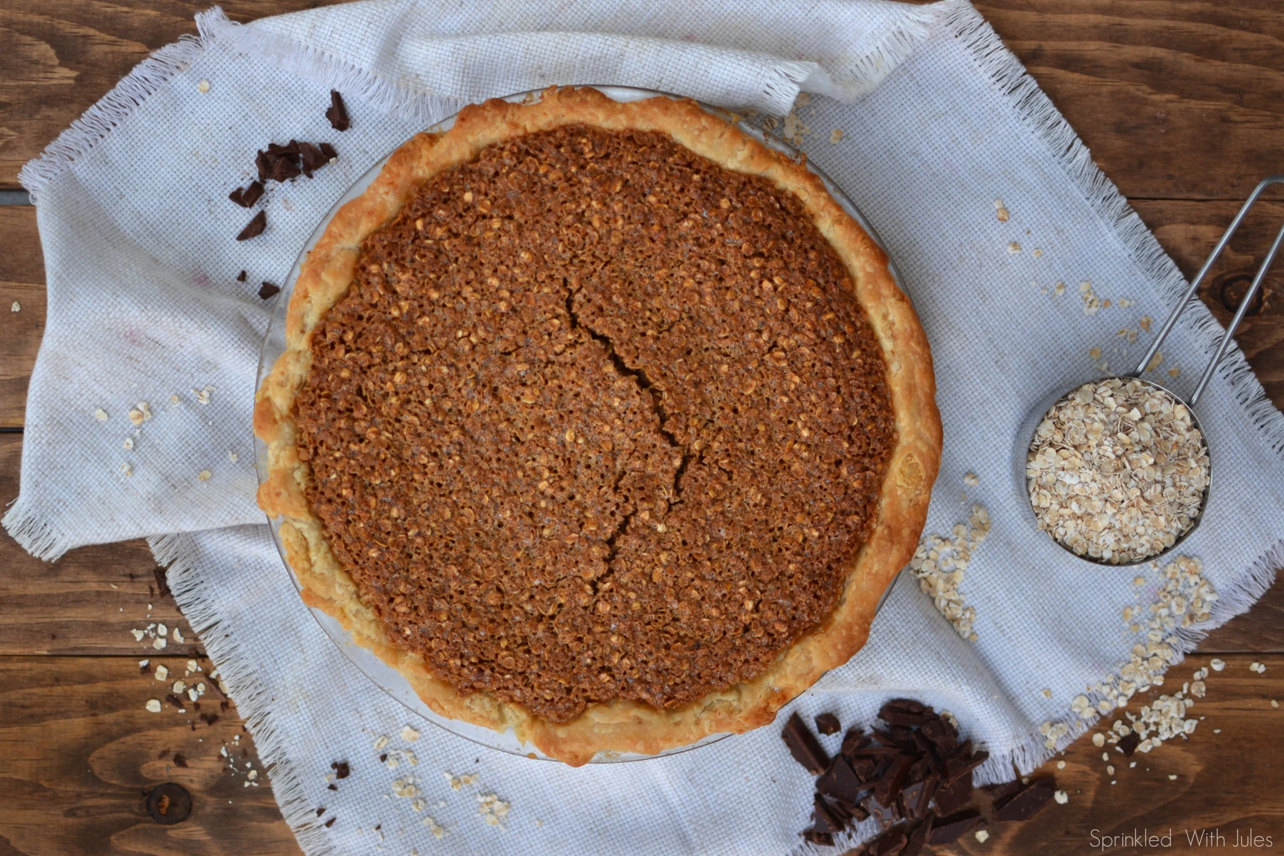   Black Bottom Oatmeal Pie  