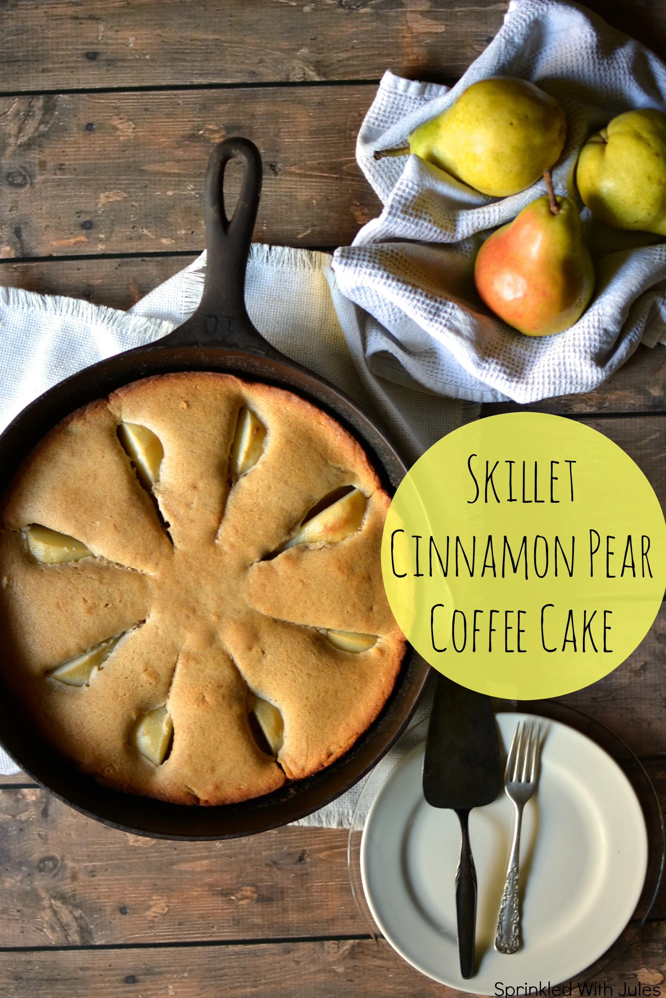 Skillet Cinnamon Pear Coffee Cake
