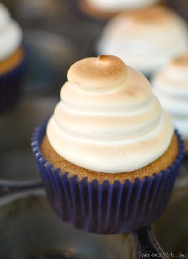 Sweet Potato Cupcakes with Toasted Marshmallow Frosting