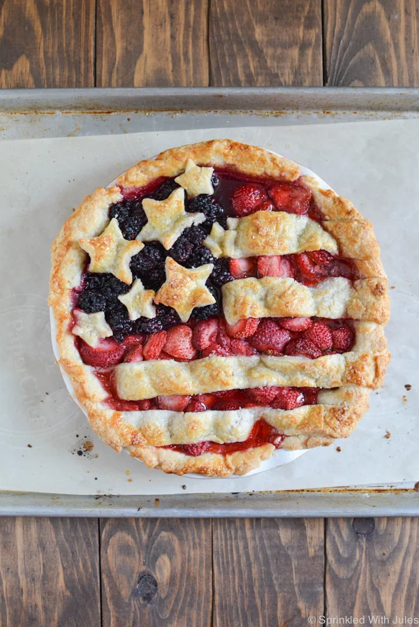 American Flag Pie (blackberry and strawberry)