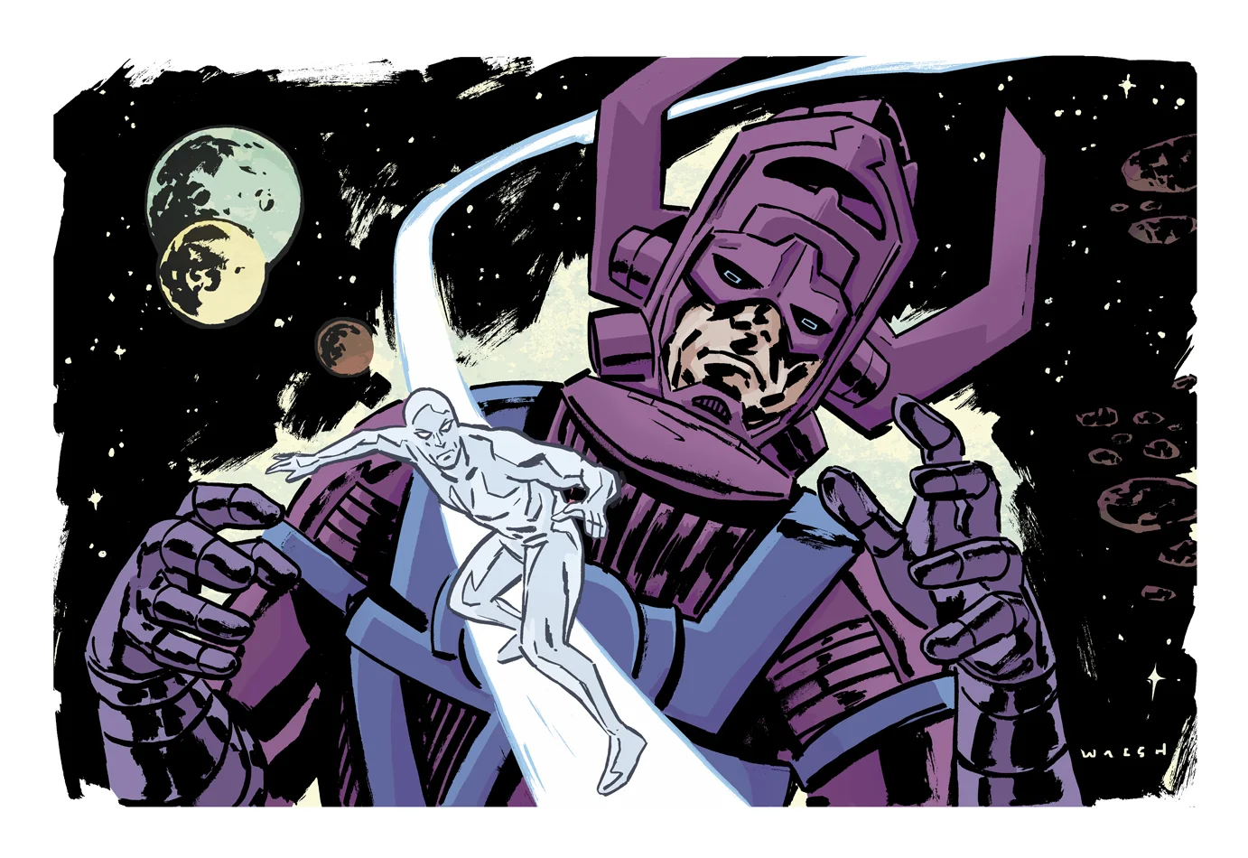 Silver Surfer & Galactus Pin- up