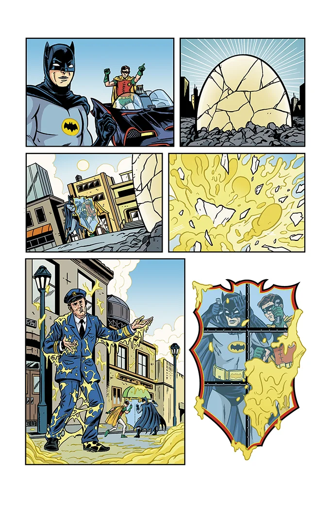 brentschoonover :
Lots going on today that I almost forgot the first chapter of my Batman ‘66 issue is digitally released today. Written by Jeff Parker, drawn by myself, and colored by Kelly Fitzpatrick! Featuring Egghead. Here’s a link to buy it on Comixology along with a one page preview. https://www.comixology.com/Batman-66-44/digital-comic/145391
So super stoked about this!! I will post a proper update on this when the full issue is coming out in print! AHHH!!! DC!!!!!!! AHHHH!!!!! BATMAN ‘66!!!!!!! SO EXCITED!!!!!!!!!