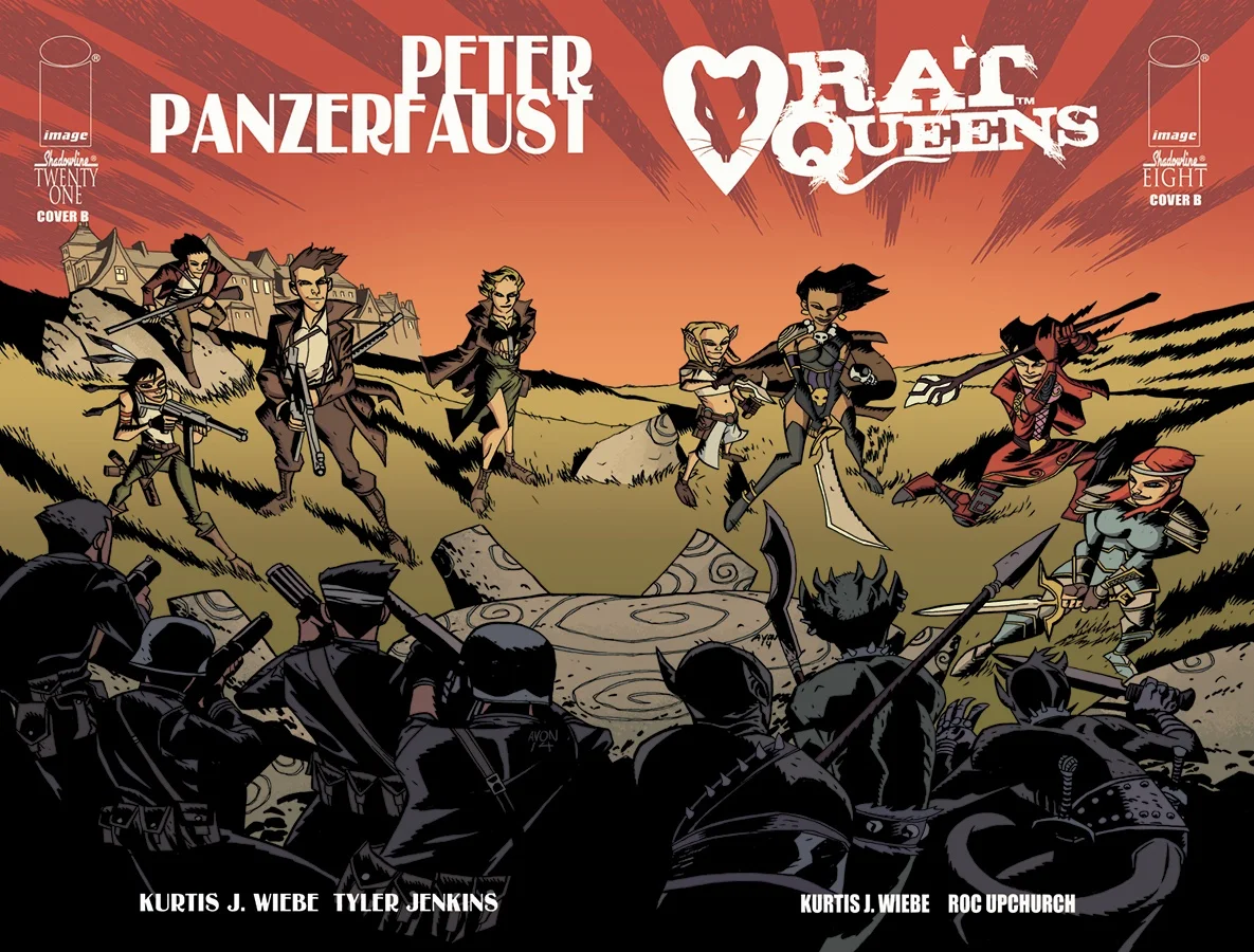 Variant Cover for Peter Panzerfaust 21 and Rat Queens 8. Art by Michael Avon Oeming/ Colors by Kelly Fitzpatrick
https://imagecomics.com/content/view/artists-from-rat-queens-and-peter-panzerfaust-swap-covers