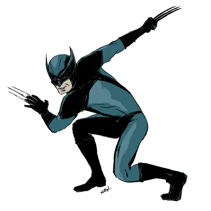 Wolverine from X-Force (colored). Digital. PSCS4
Threw in some blocky-sketchy color.