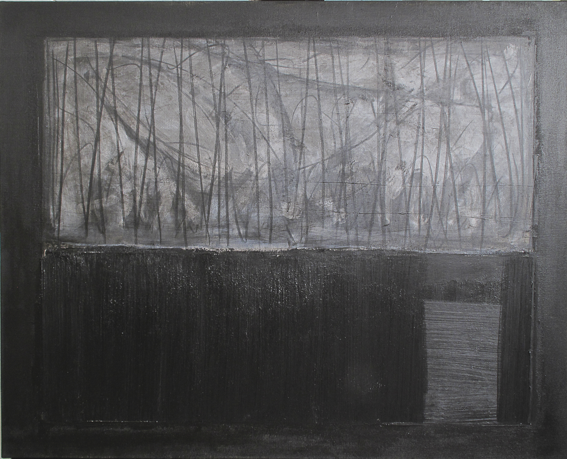 2013 | Black Lines Over Grey | 130 x 160 cm | technique mixte