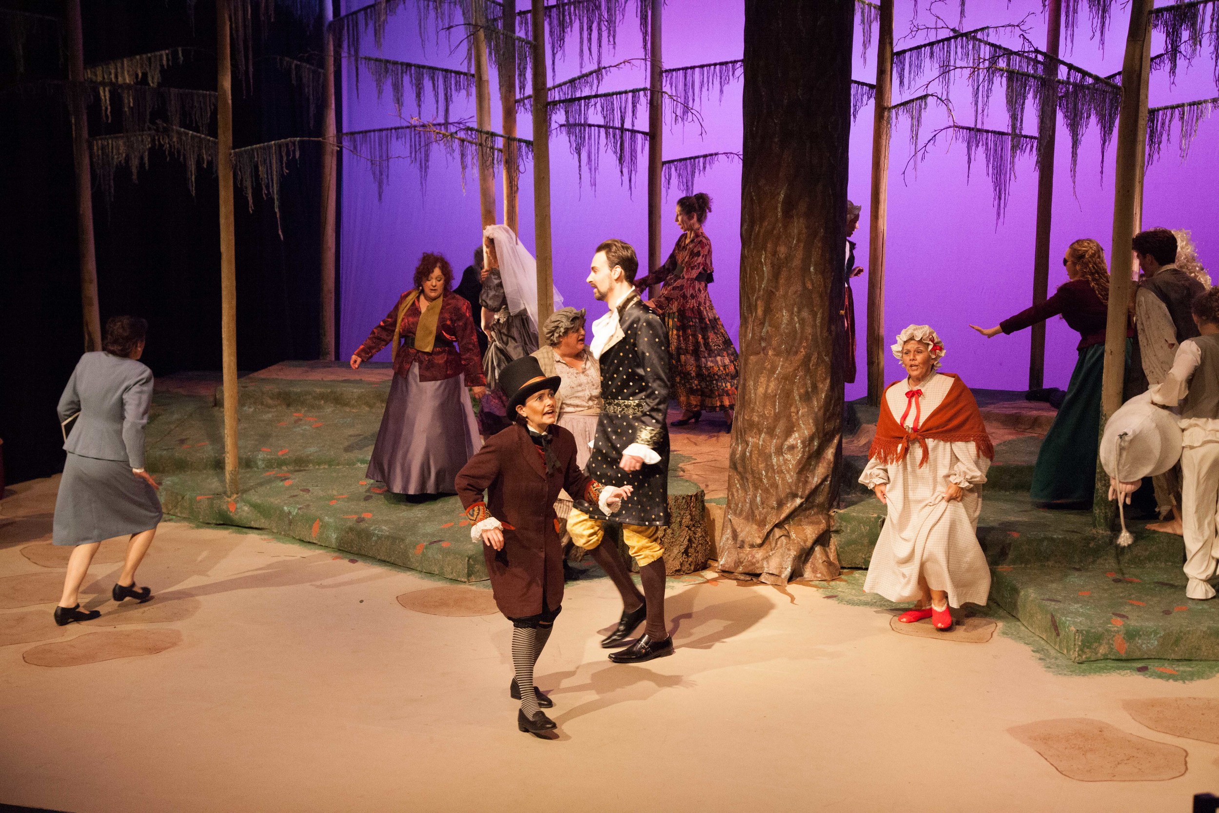 Lucy Pearce and Ensemble in Into the Woods, photo by j shu images