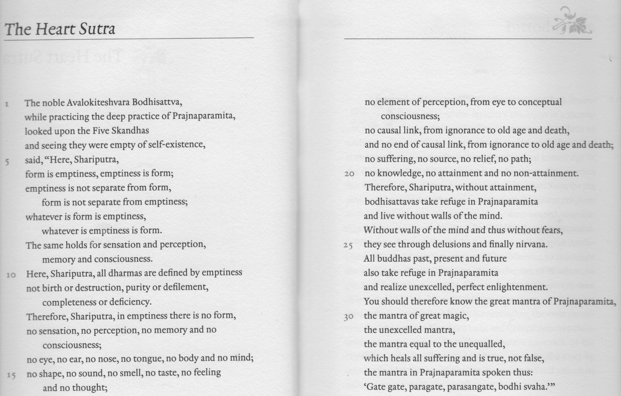 The Heart Sutra - translation by Red Pine