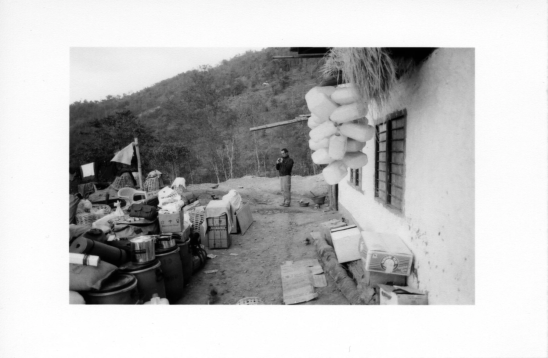 Sorting porter loads for the walk-in, Taplejung.