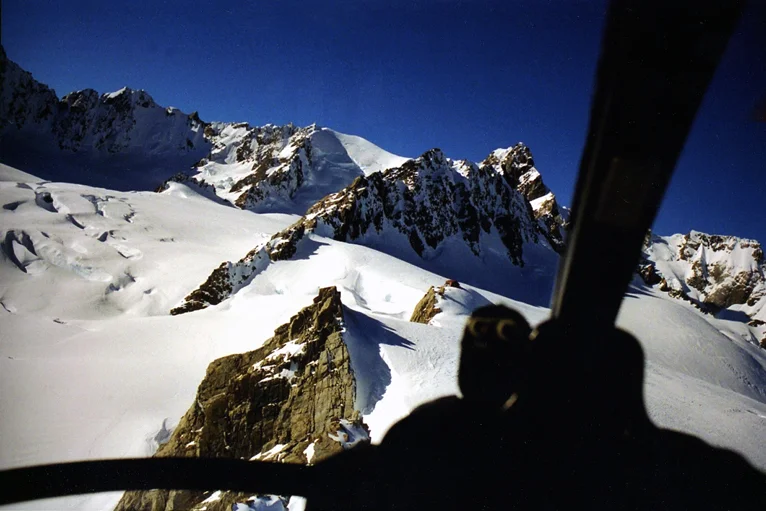 Helo'ing into Pioneer and Douglas Peak, winter 2006.