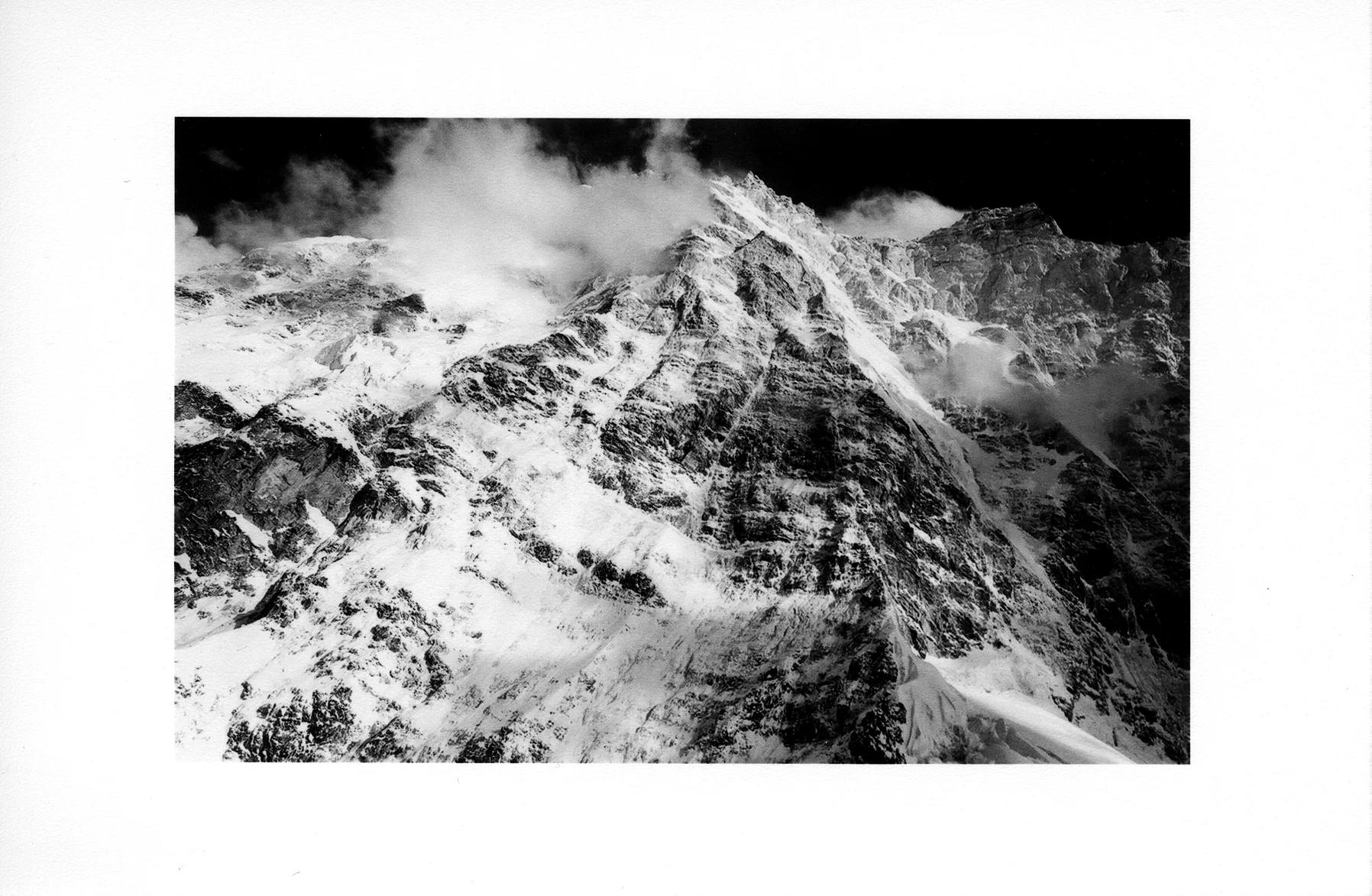 Beneath the north face.