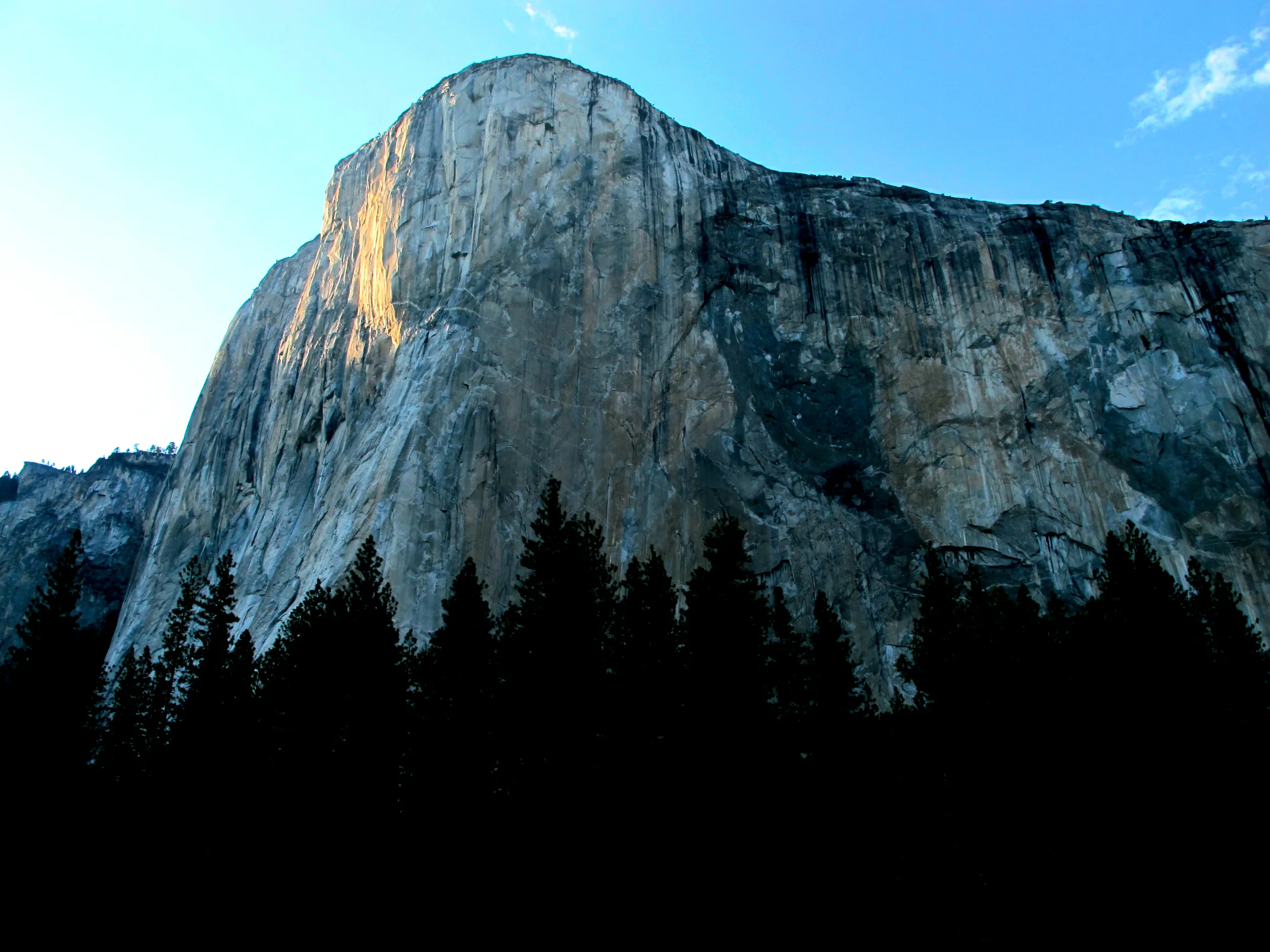 El Capitan, clearly showing The Nose route (the main prow).&nbsp;