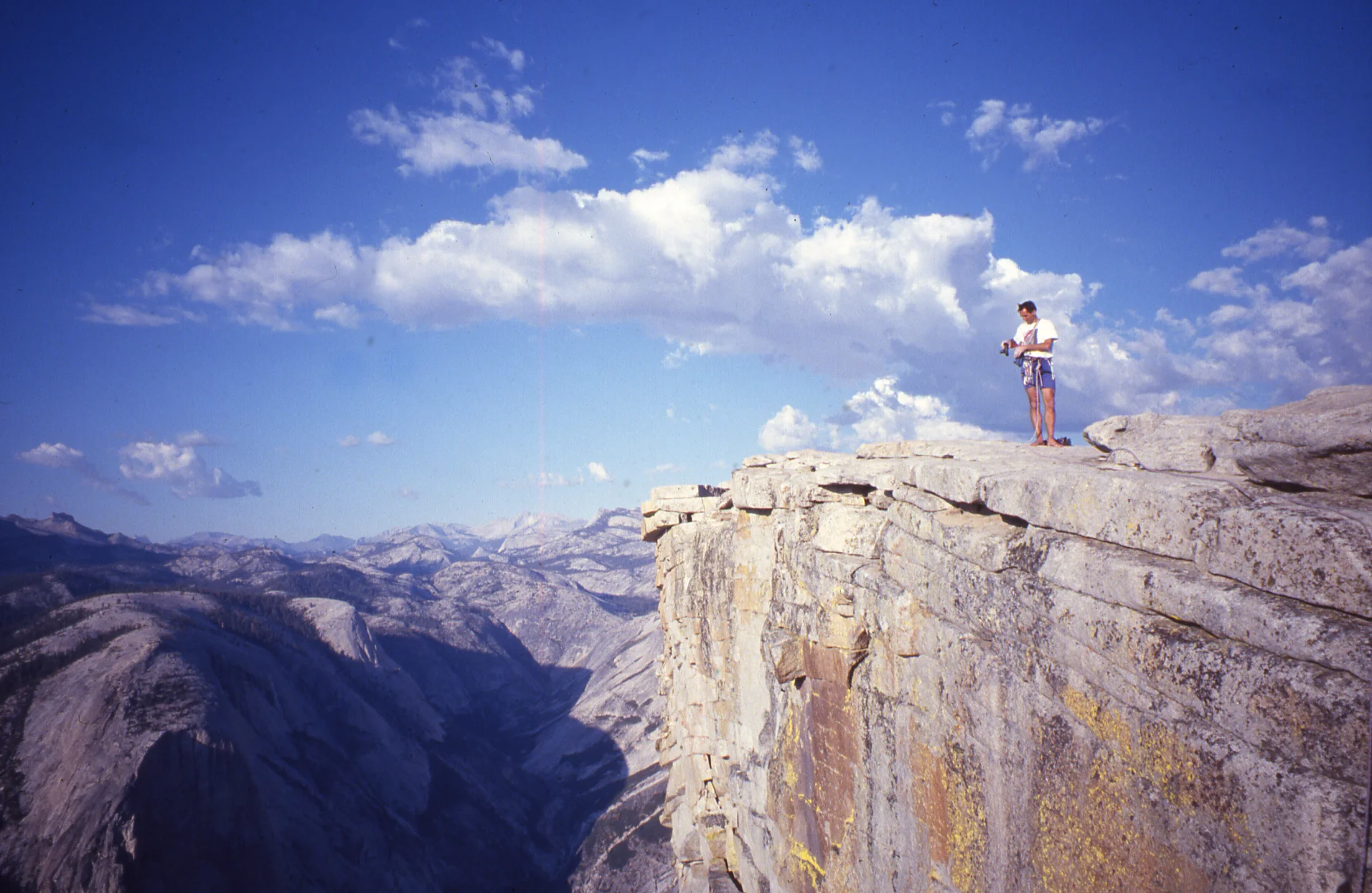 Athol on top of Half Dome after we made a free ascent of the northwest face, Regular Route, 1994.