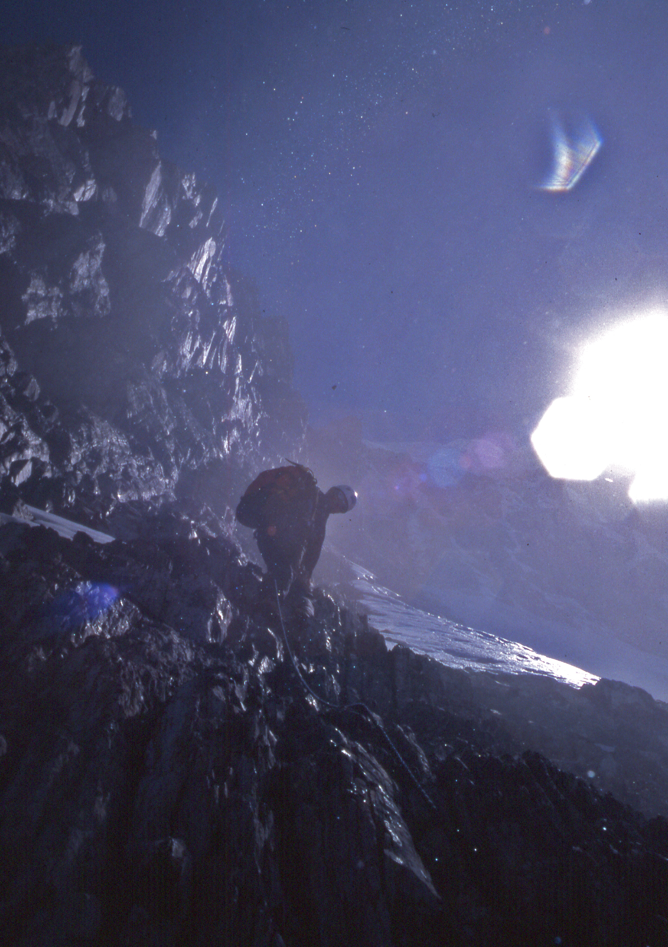 Athol on the edge of the cloud, "Desolation Row,"&nbsp;South Face of Mt. Hicks, 1999.